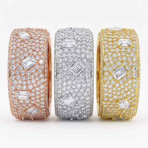 Baguette & Pavé Diamond Band Ring