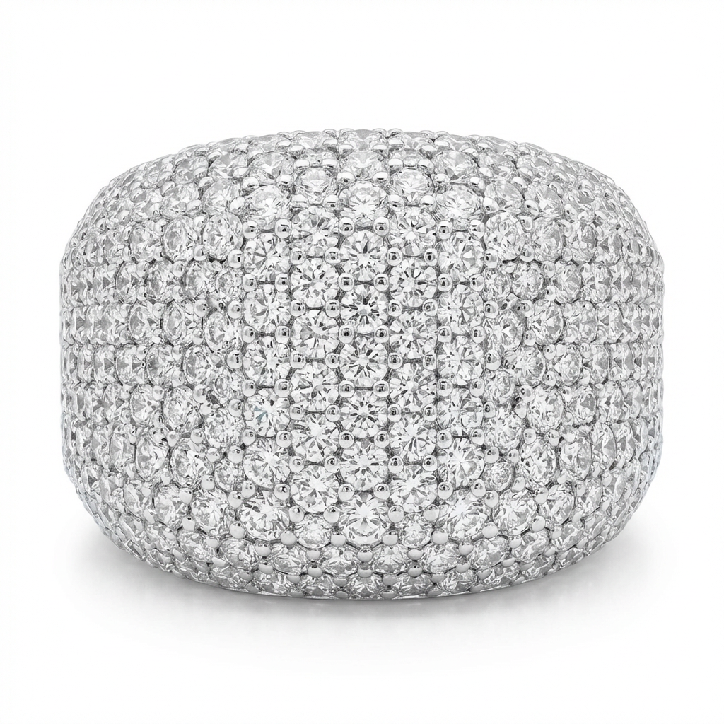 Flooded Pavé Bombé Ring