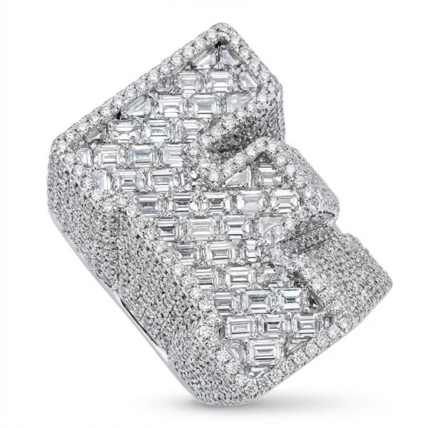 Custom Baguette Letter Diamond Ring