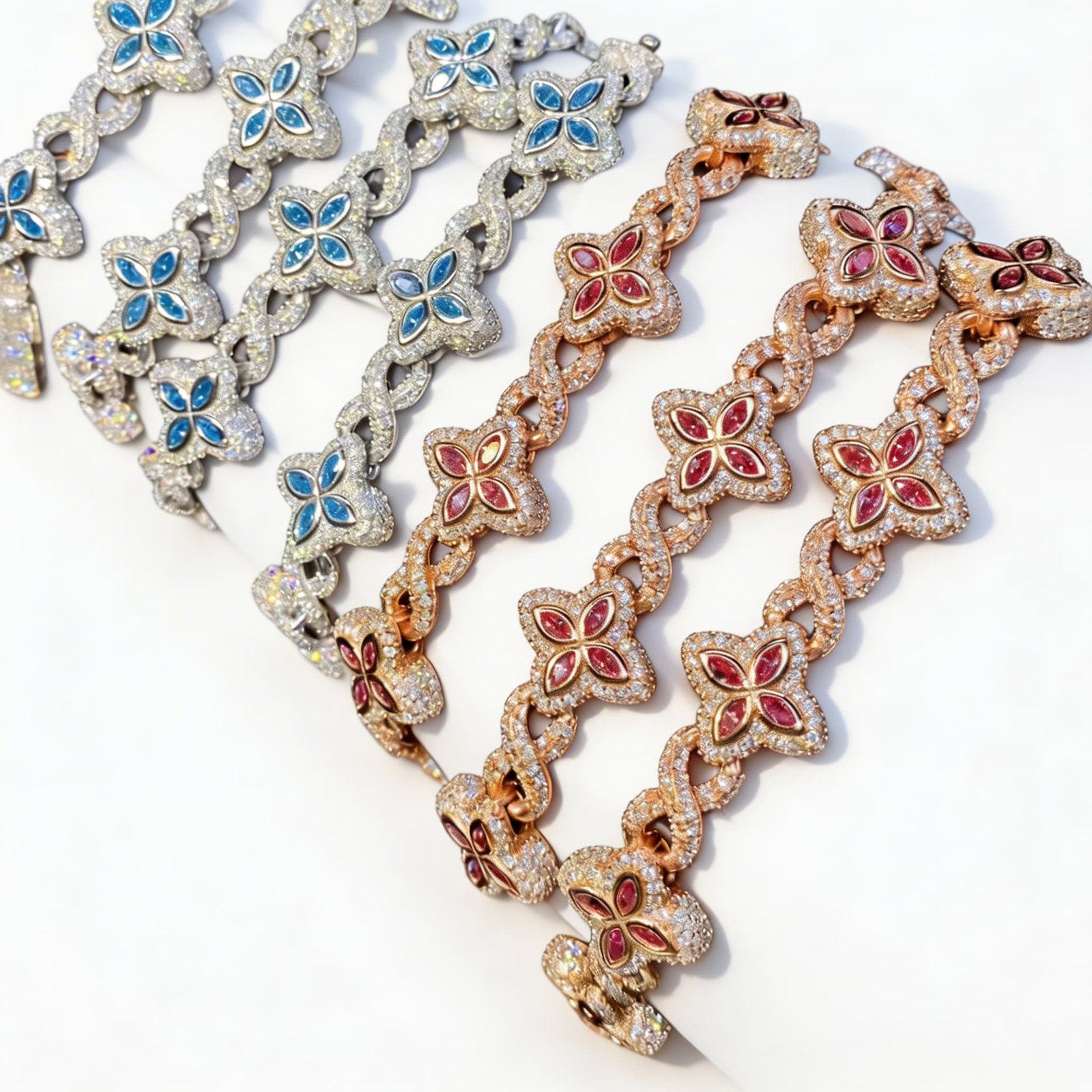 Diamond Clover Link Bracelet - Image 2