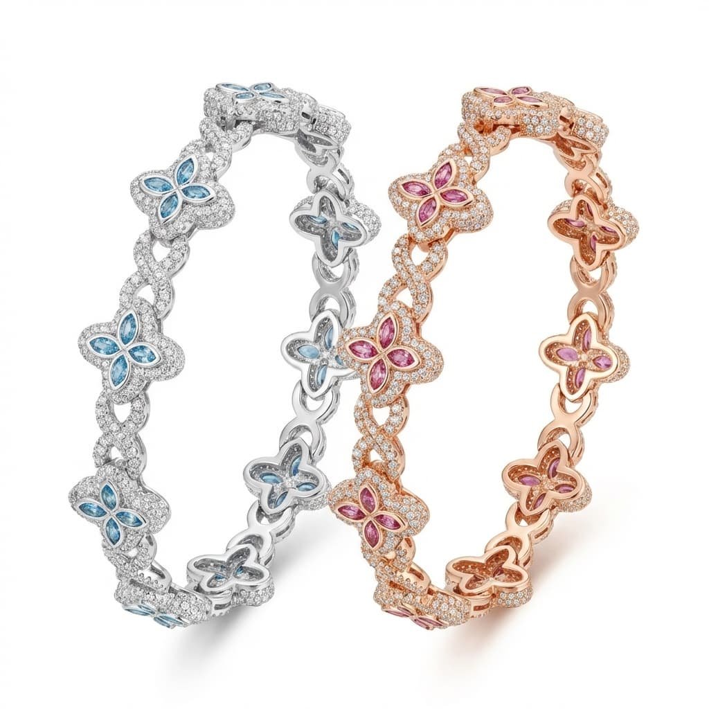 Diamond Clover Link Bracelet