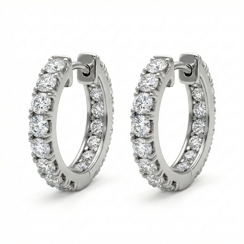 Inside-Out Pavé Diamond Hoop Earrings
